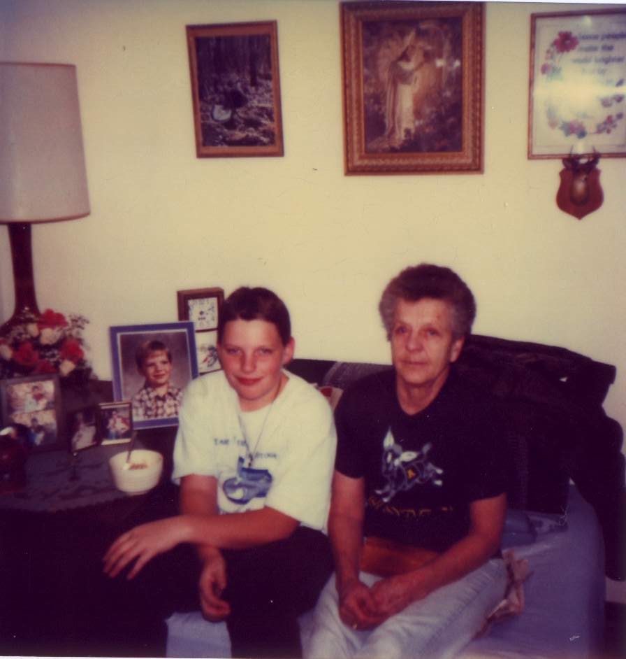 Justin with Emogene at her Apartment 1995