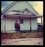 Pine View Grade School in Ludington with Emogene and Justin