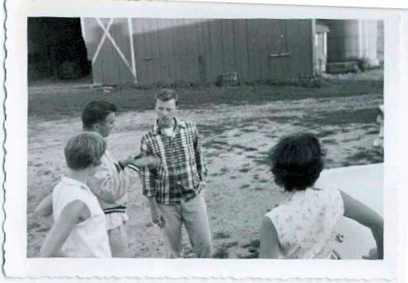 Fred Ayres on the Knuth farm in Augusta Wisconsin