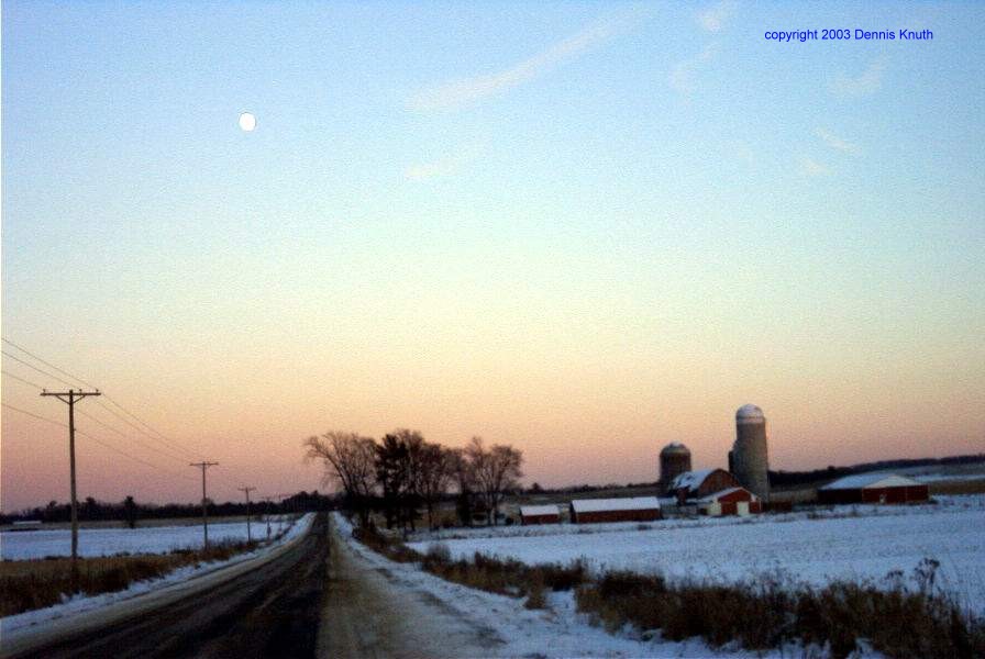Dusk on a dairy farm