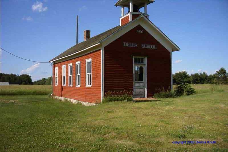 Dells School sign says it was build in 1866