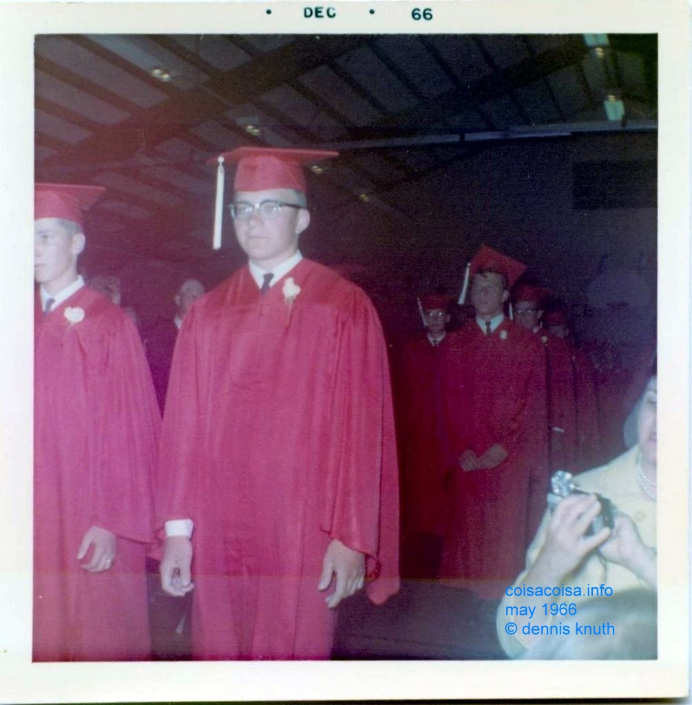 Dennis promenading to graduation