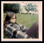 Sherri waiting for the Bus with Dennis