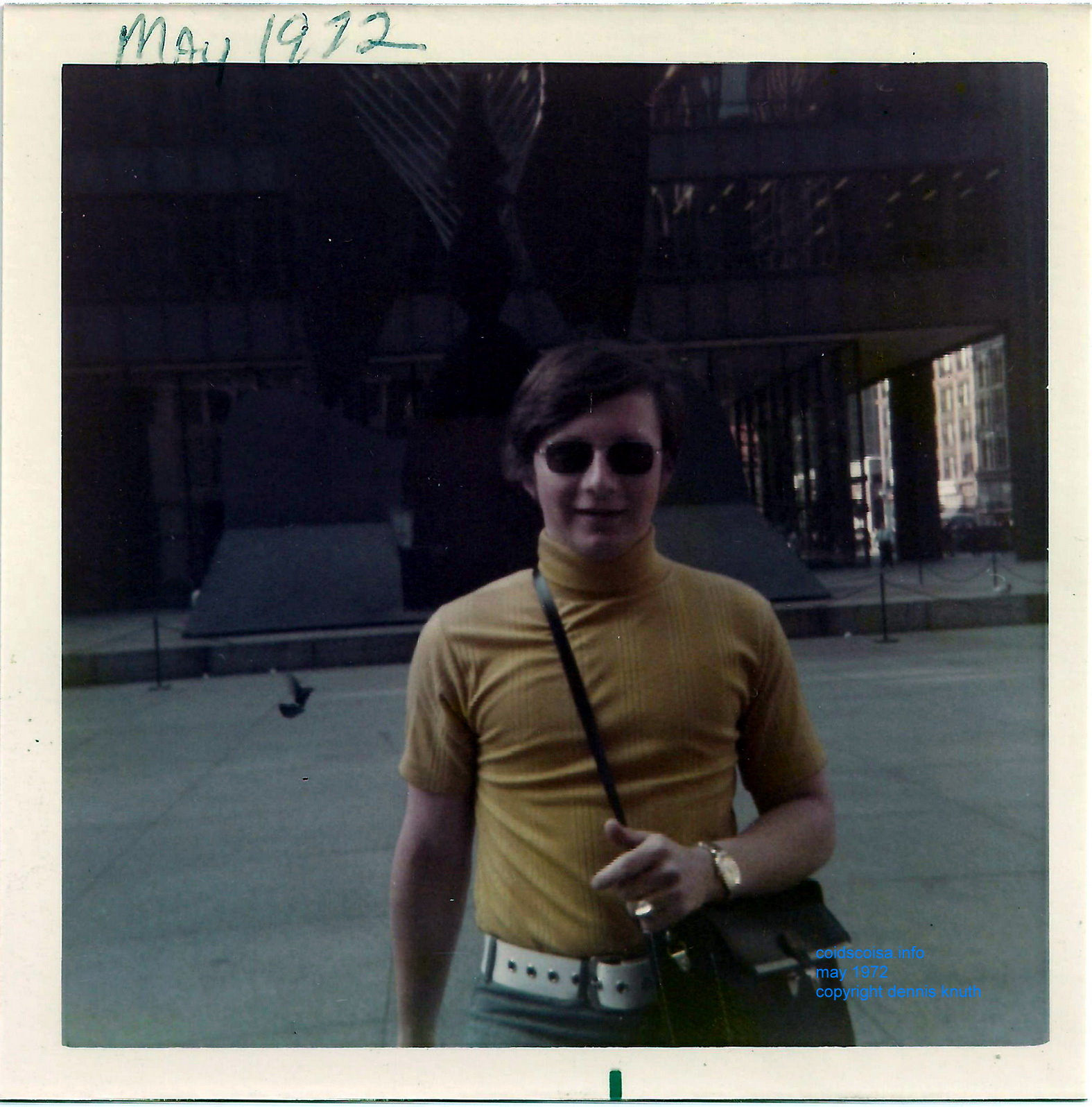 Dennis Knuth in front of the Picasso at City Hall in Chicago