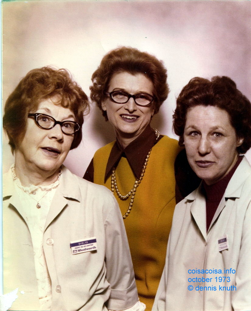 Evelyn, Adeline and Marion at Woolworth