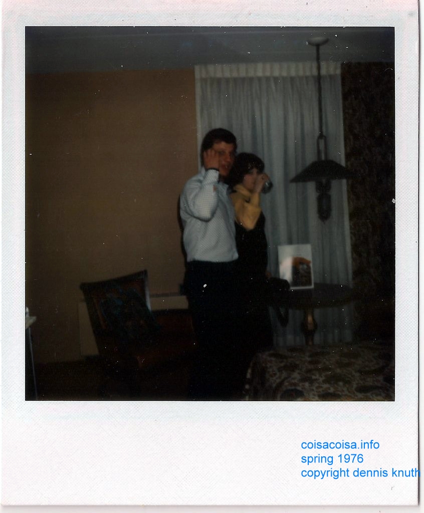 Tom and Peggy in their hotel room