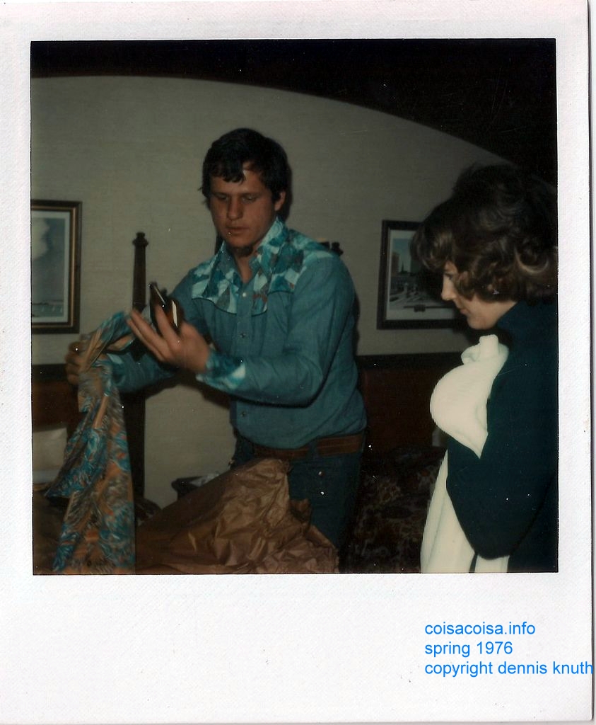 Tom and Peggy Randall examine their purchases