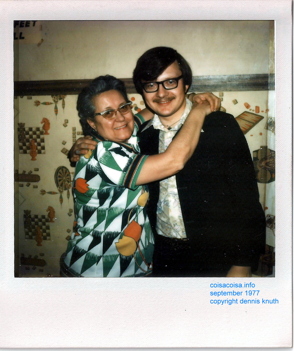 Tess Boehm gives Dennis a hug