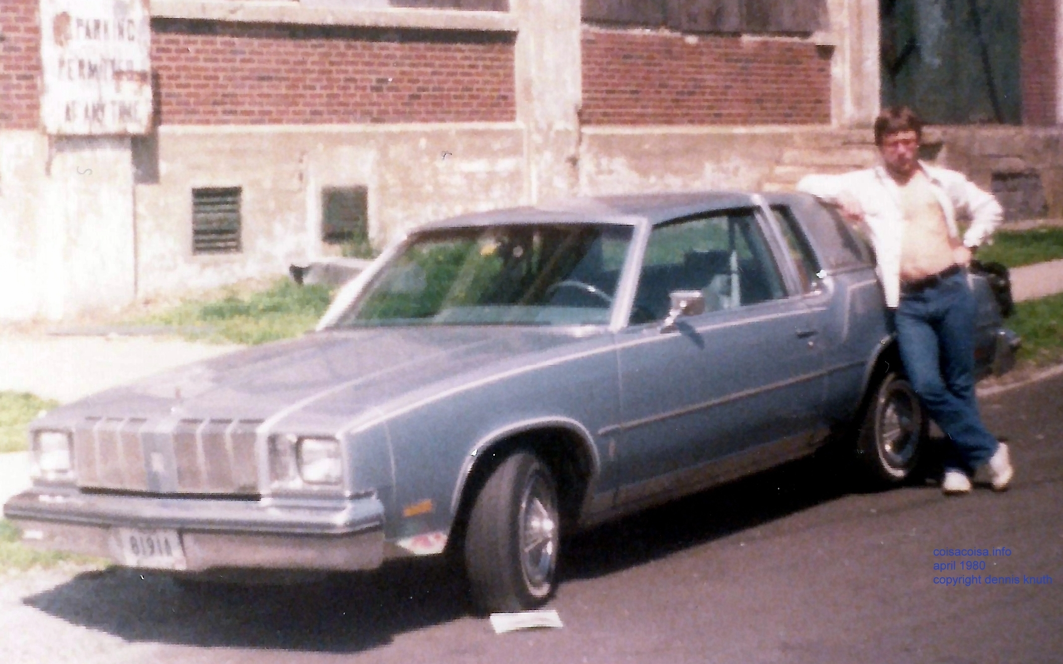 Dennis Knuth in 1980 with his Oldsmobile Cutlass