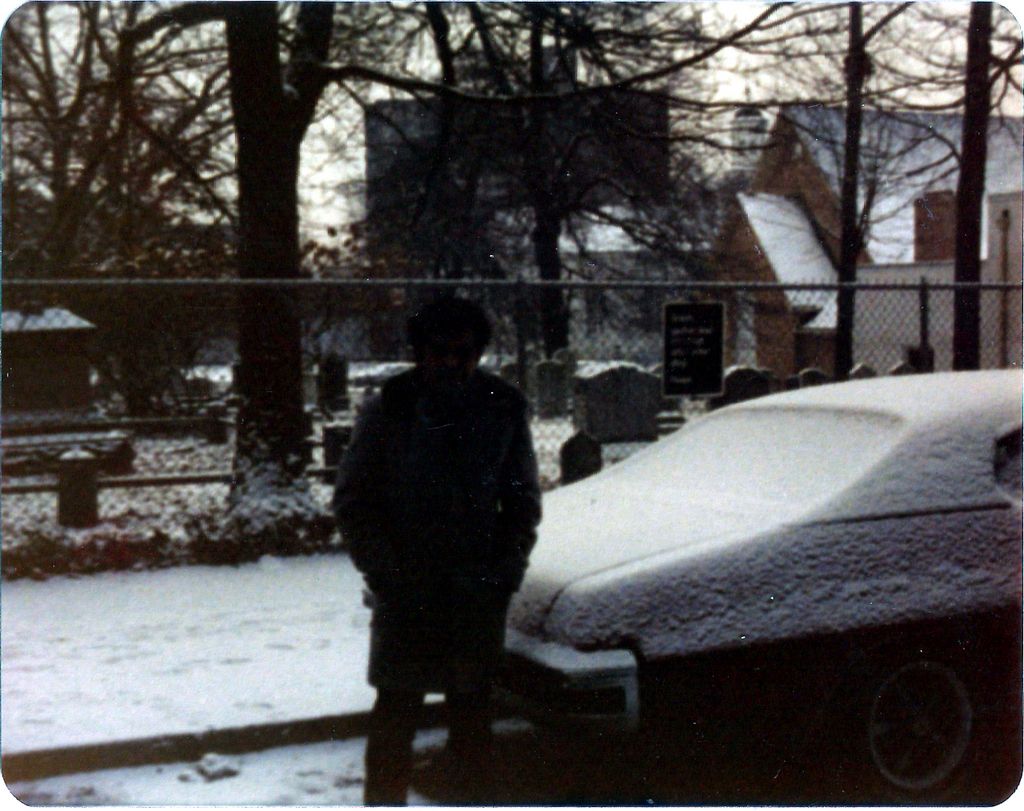 snow by the cemetary