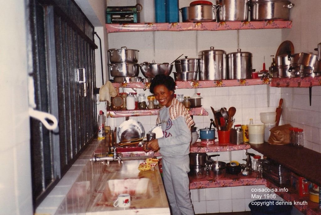 Lena in the utility kitchen