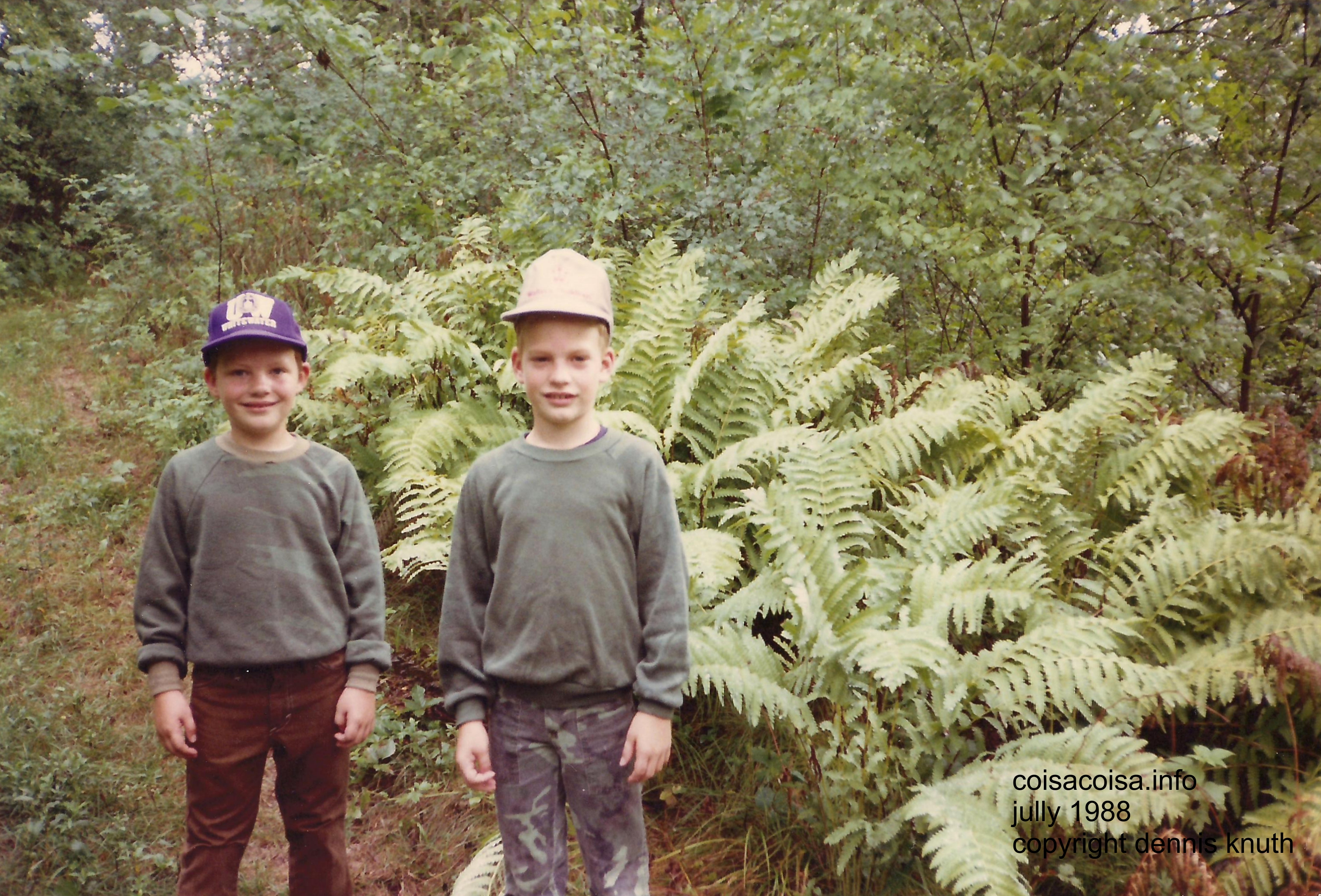 Justin Moore and Nathan Moore on a walk in the park