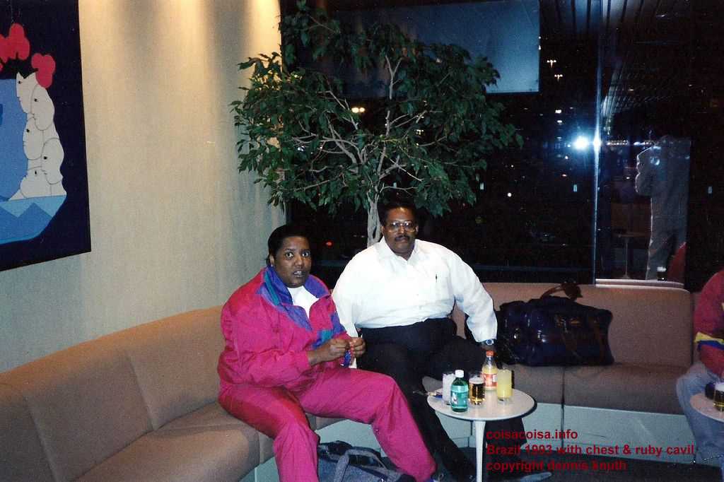 Chester Cavil and Ruby Cavil in the JFK VIP lounge