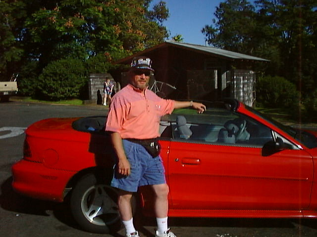 Gary Saxe in Hawaii with his convertible