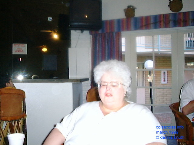 Over exposed Gloria at the hotel