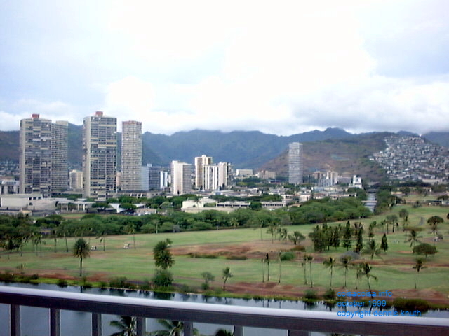 Ala Wai Canal view from 444 Nahua toward the mountains
