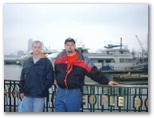 Nathan and Jared February 26 2000 in NY on their way to Brazil in the NY Harbor