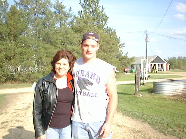 Nathan and Rose in the drive from the shed