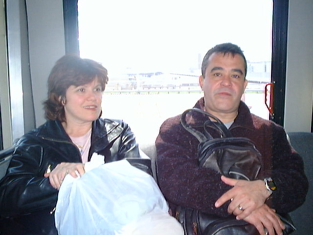 Rose and Helton waiting at the airport