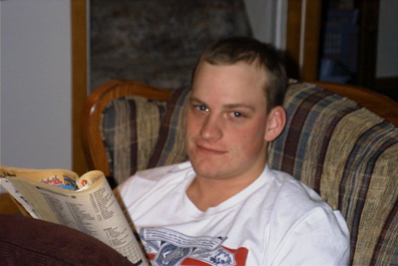 Nathan doing crossword