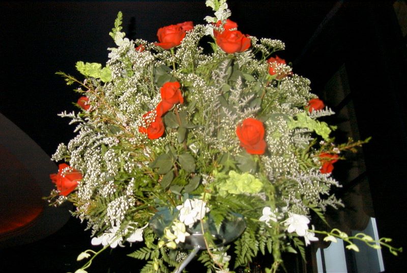 Lavish Rose Centerpiece in the Rainbow Room for teh Wedding