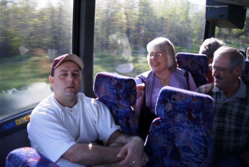 Lee enjoys the party and the bus ride