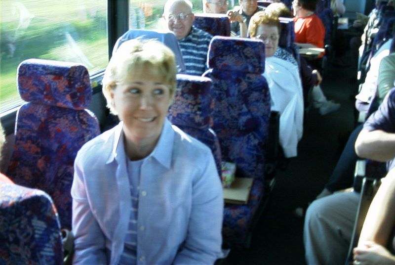 Peggy's sister Diane helps celebrate