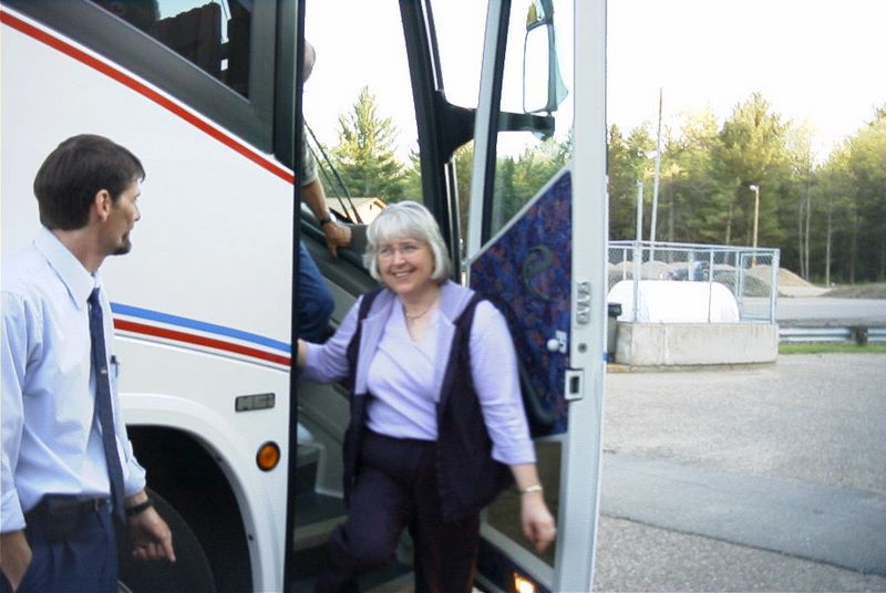 Who is this getting off the Bus?