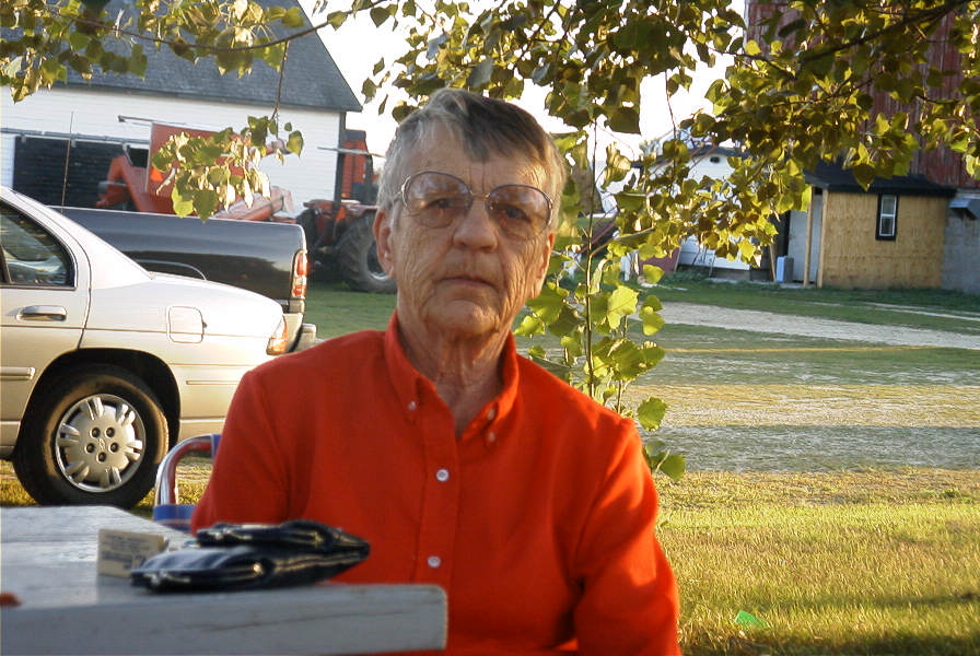 Emogene gives a stern look