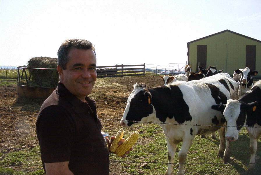 Helton with the young stock