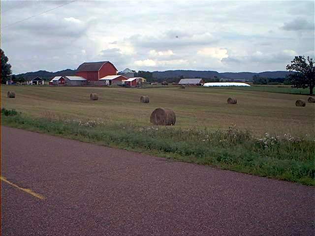 Round bales on a Wisconsin Farm