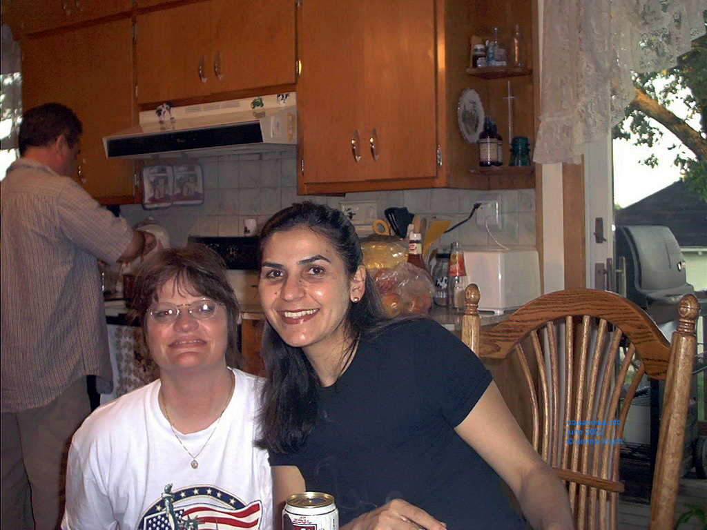 Sherri and Silesia in the old farm house kitchen