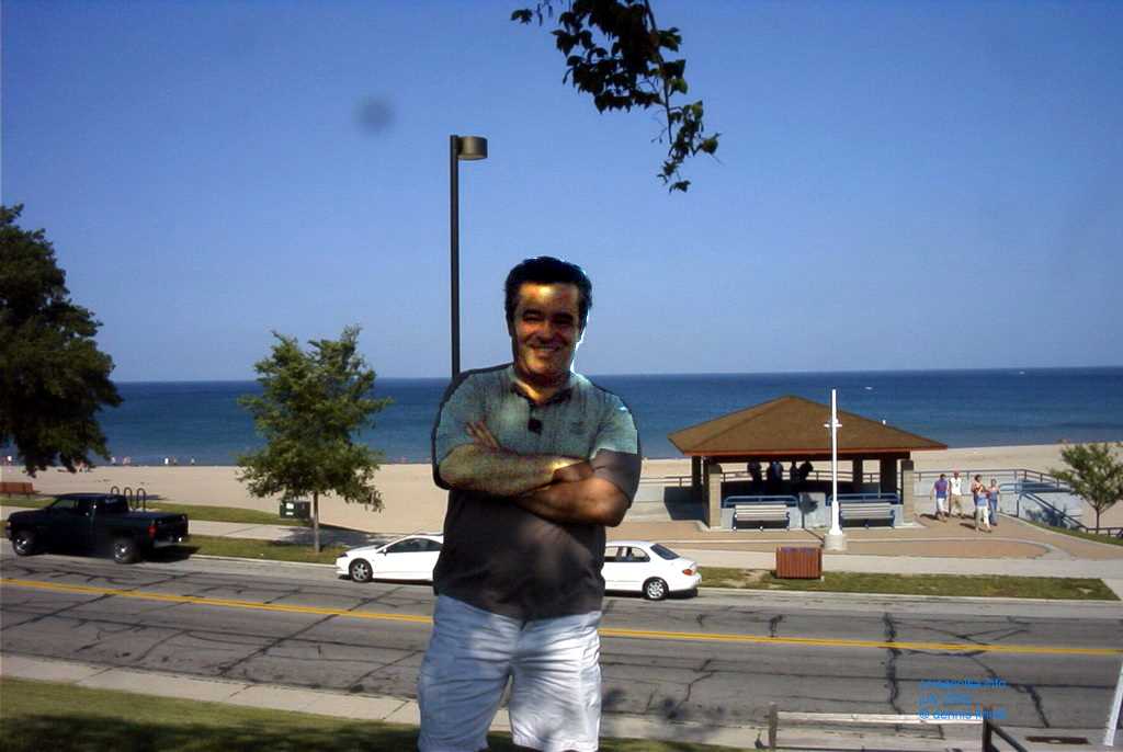 Helton at a roadside park in Sheboygan in July 2002