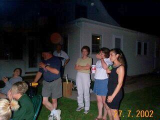 Family waiting for more fireworks