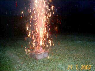 Fountain fireworks sparkling
