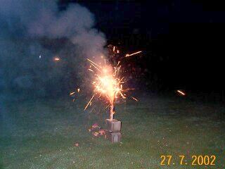 Fountain fireworks with snaps cracking