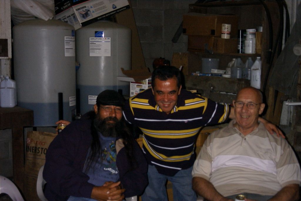 Donald Biesecker with his son Russell, and Helton