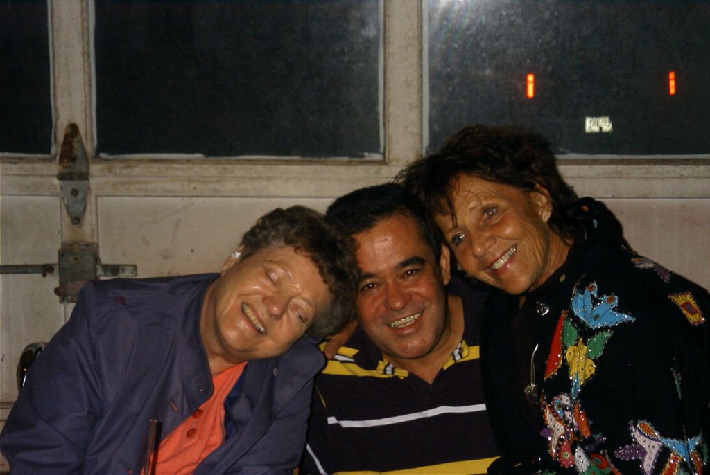 Sisters Norma Grams Wheeler and Jeanette Grams Wheeler with Helton