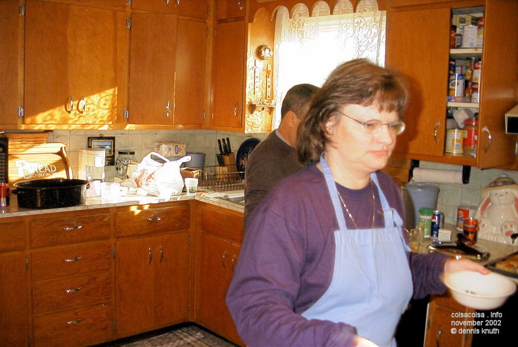 Sherri headed for the dinning table