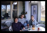 Sherri, Nate, and Kelly on the porch
