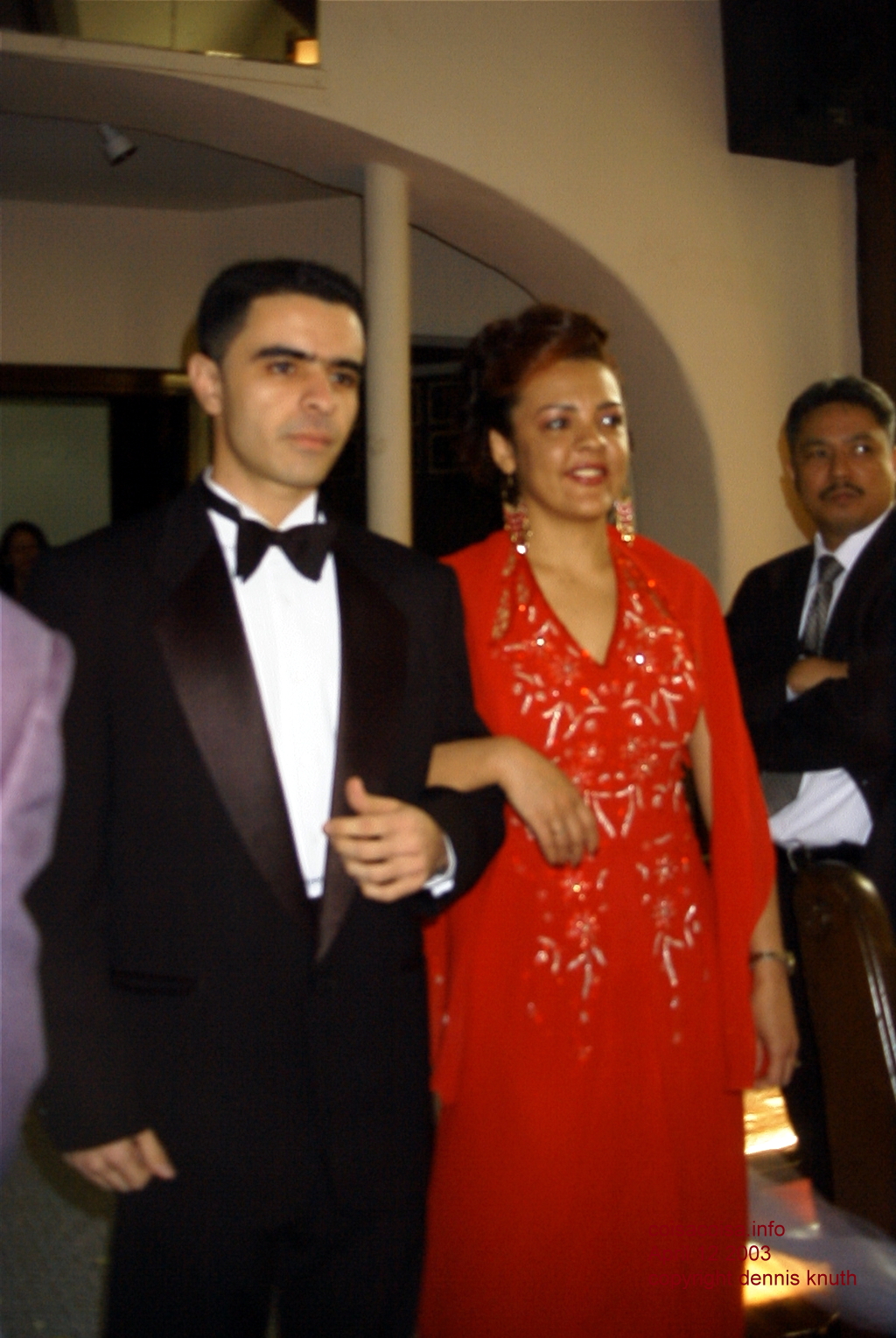 Best Man and maid of honor enter the church in April 2003