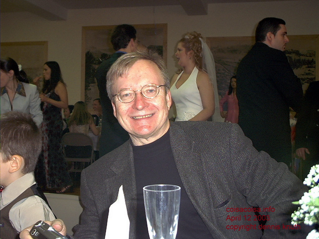 Dennis with a wedding reception smile