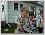 Erwin Goller at the picnic table