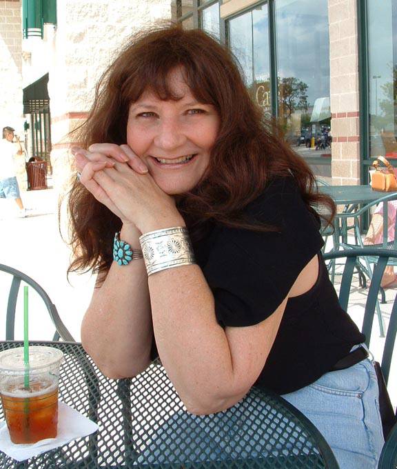 Patty Smith at a cafe