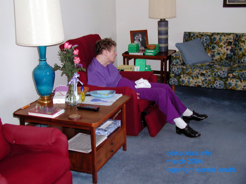 Norma Grams Wheeler setting by herself