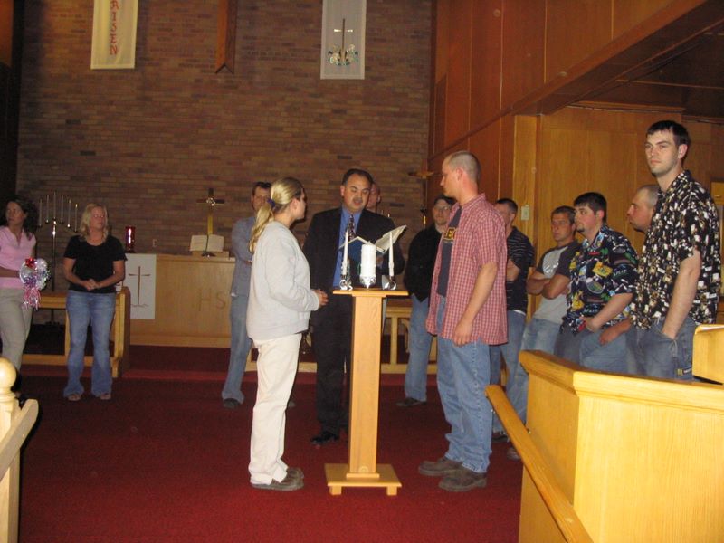 Rehearsing the Wedding Vows are Kelly and Nathan