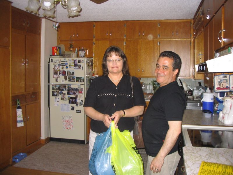 Helton and Sherri in the farmhouse Kitchen