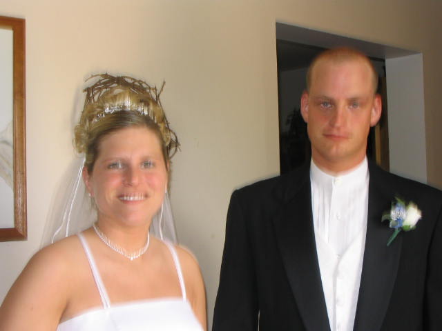 Bride and groom get ready