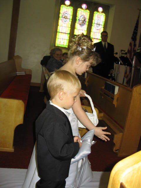The ring bearer and the flower girl