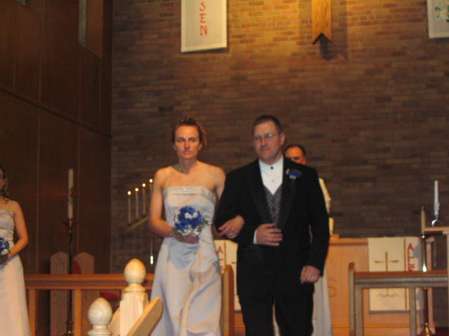 Friends receeding from the altar